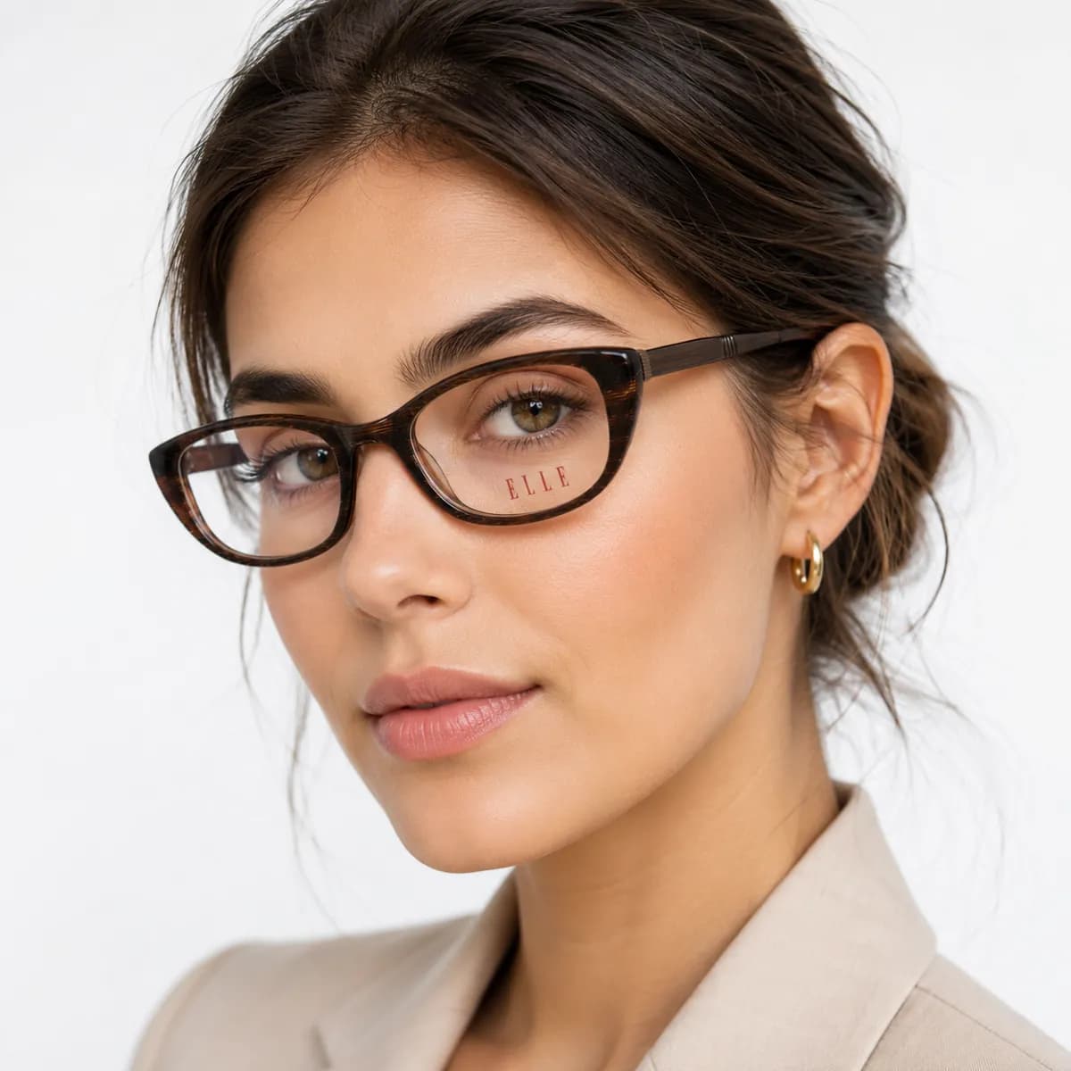 ELLE Oval Dark Havana Eyeglasses (EL13351) — thumbnail 5