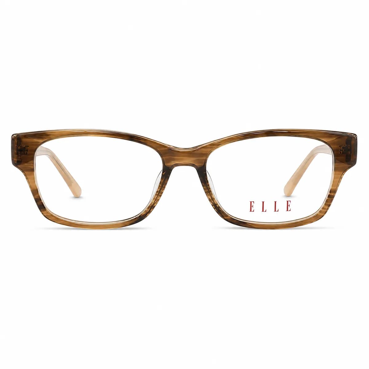 ELLE Rectangular Amber Tortoise Eyeglasses (EL13386)