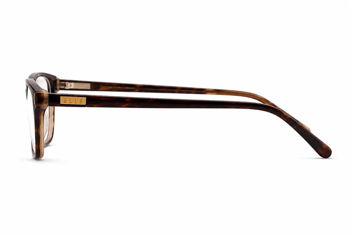 ELLE Rectangular Burgundy Havana Eyeglasses (EL13378) — thumbnail 4