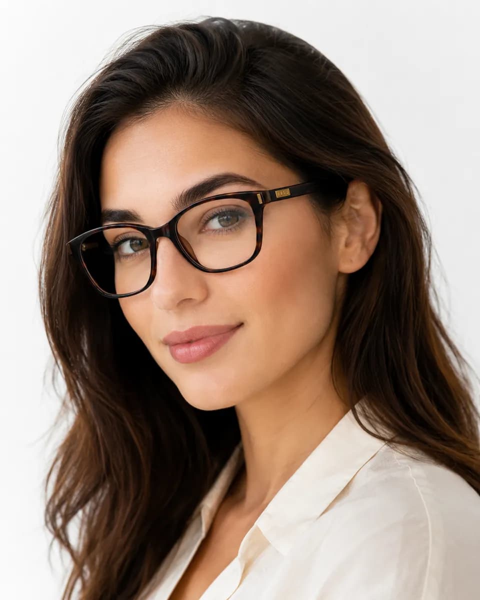 ELLE Rectangular Burgundy Havana Eyeglasses (EL13378) — thumbnail 5