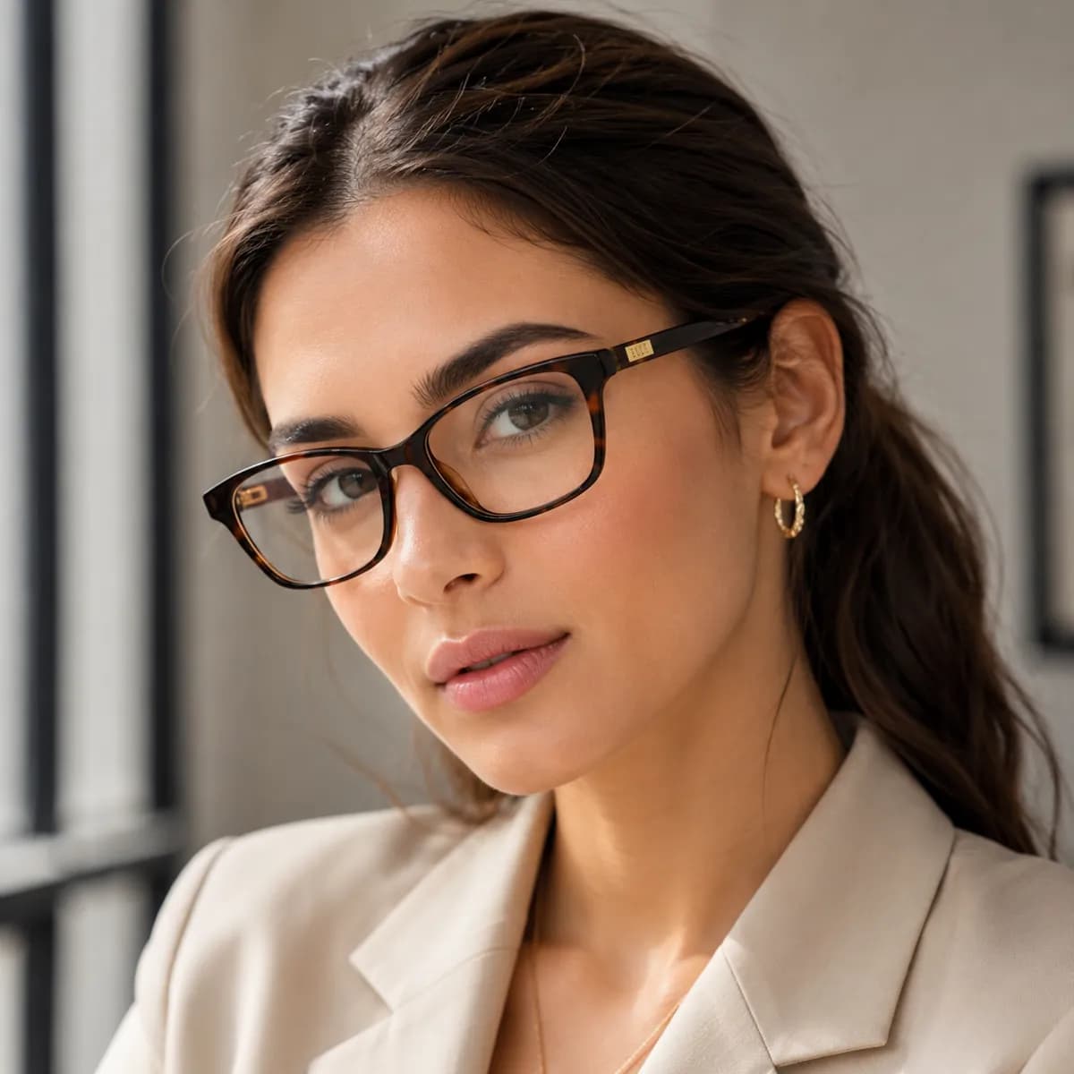 ELLE Round Dark Tortoise Eyeglasses (EL13378) — thumbnail 5