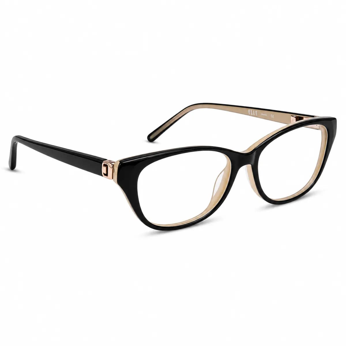ELLE Cat Eye Black Gold Eyeglasses (EL13350) — thumbnail 3