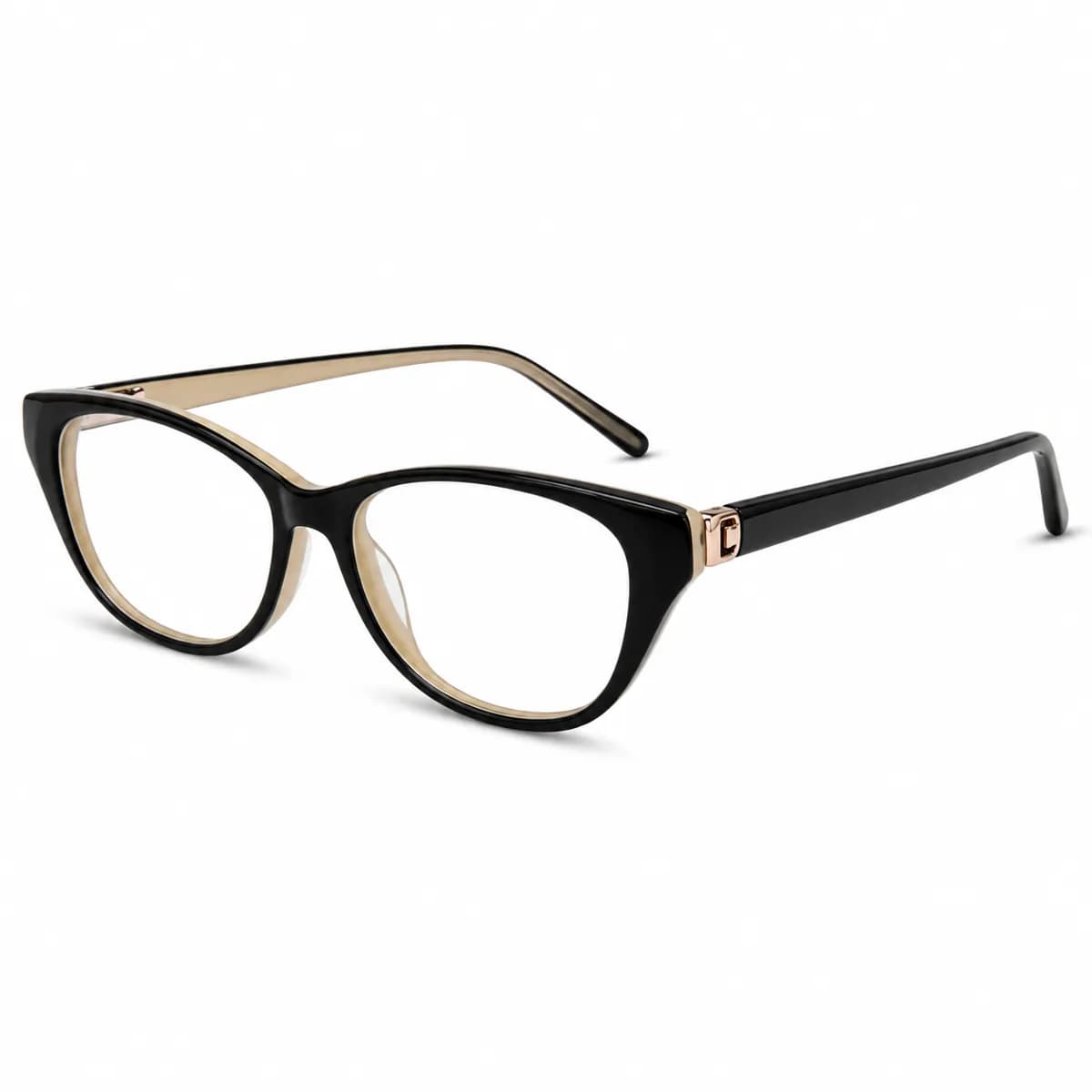 ELLE Cat Eye Black Gold Eyeglasses (EL13350) — thumbnail 2