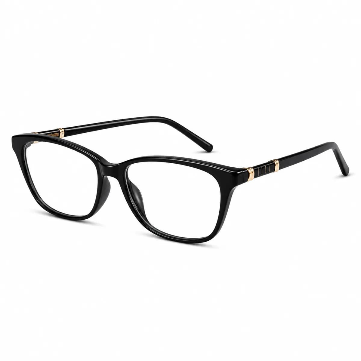 ELLE Rectangular Black Eyeglasses (EL13409) — thumbnail 3