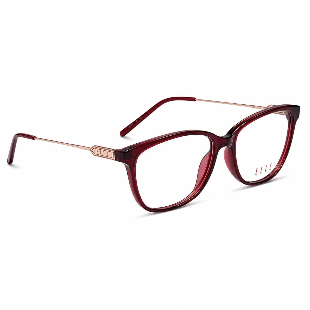 ELLE Burgundy Cat-Eye Full-Rim Eyeglasses for Women — thumbnail 2