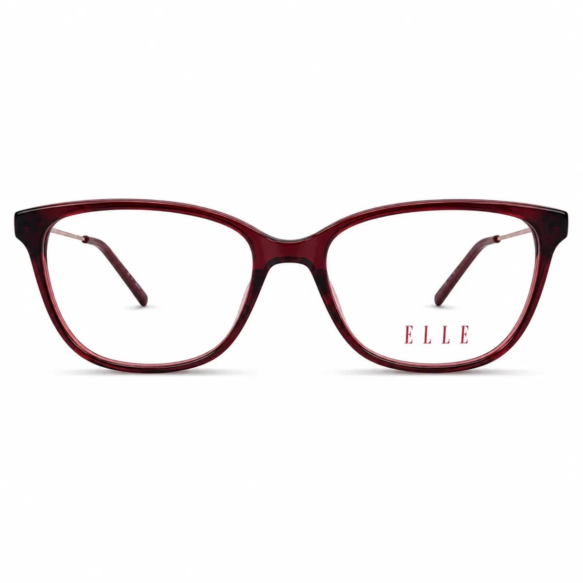 ELLE Burgundy Cat-Eye Full-Rim Eyeglasses for Women