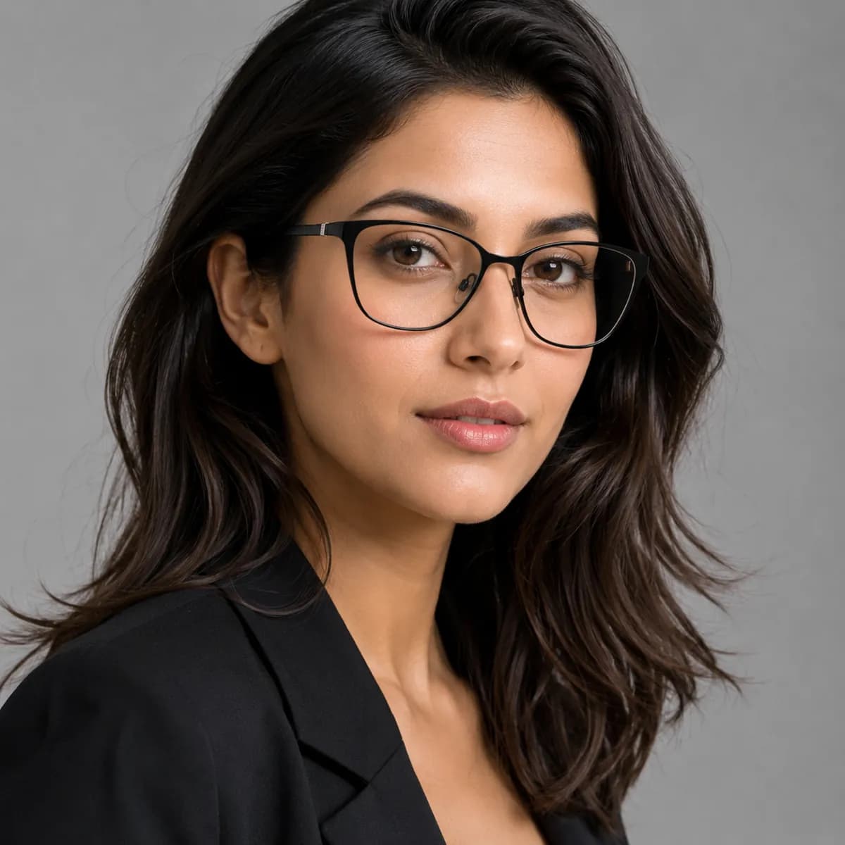 ELLE Square Black Metal Eyeglasses (EL13406) — thumbnail 5