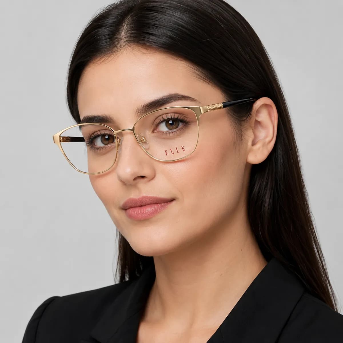 ELLE Oval Gold Metal Eyeglasses (EL13369) — thumbnail 5