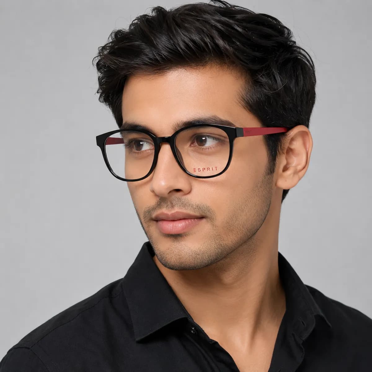 Esprit Round Matte Black Eyeglasses (ET17504) — thumbnail 4