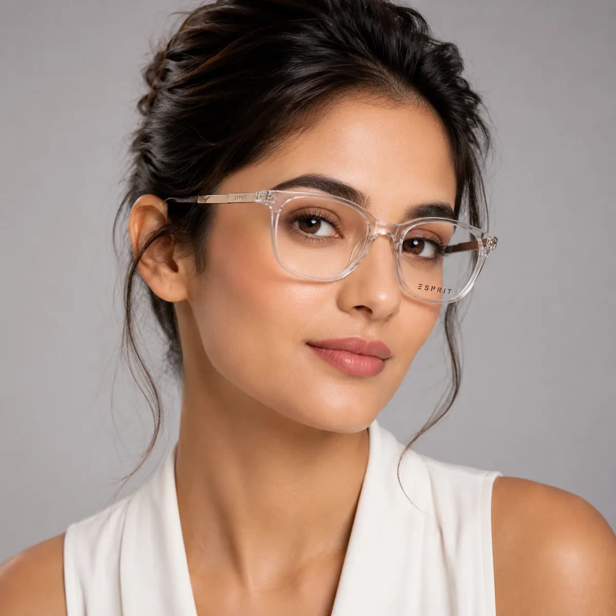 Esprit Rectangular Crystal Brown Eyeglasses (ET33517) — thumbnail 5