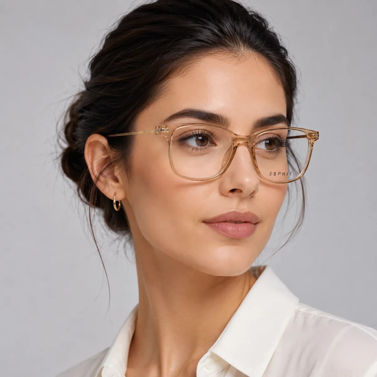 Esprit Rectangular Amber Havana Eyeglasses (ET17123) — thumbnail 5