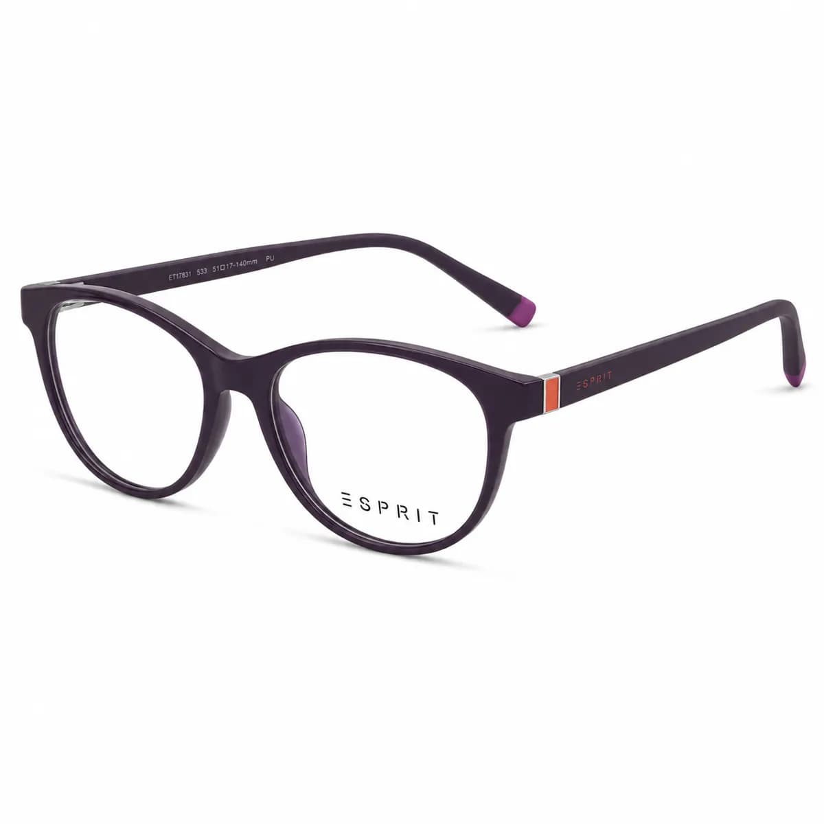 Esprit Oval Dark Plum Eyeglasses (ET17503) — thumbnail 2