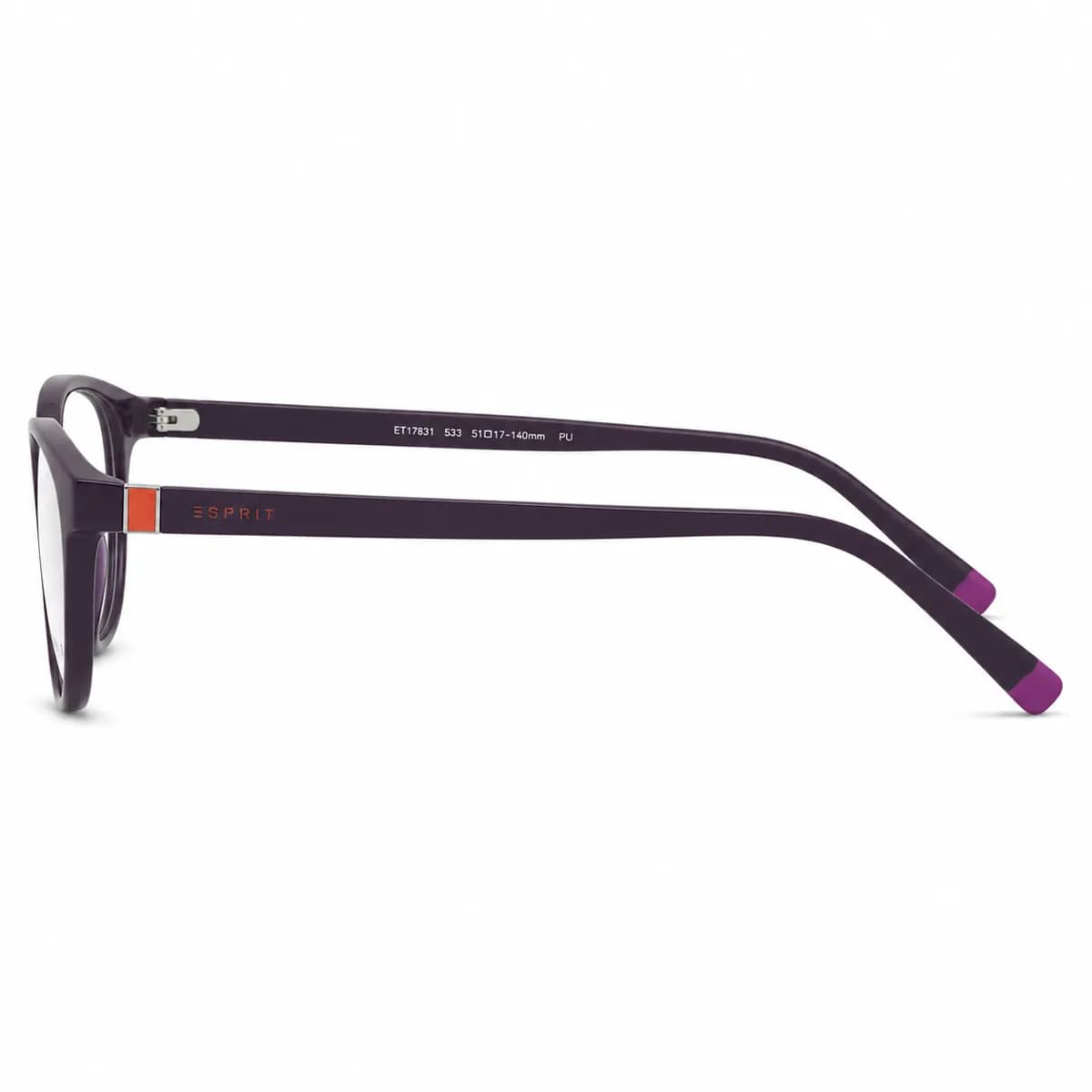 Esprit Oval Dark Plum Eyeglasses (ET17503) — thumbnail 4