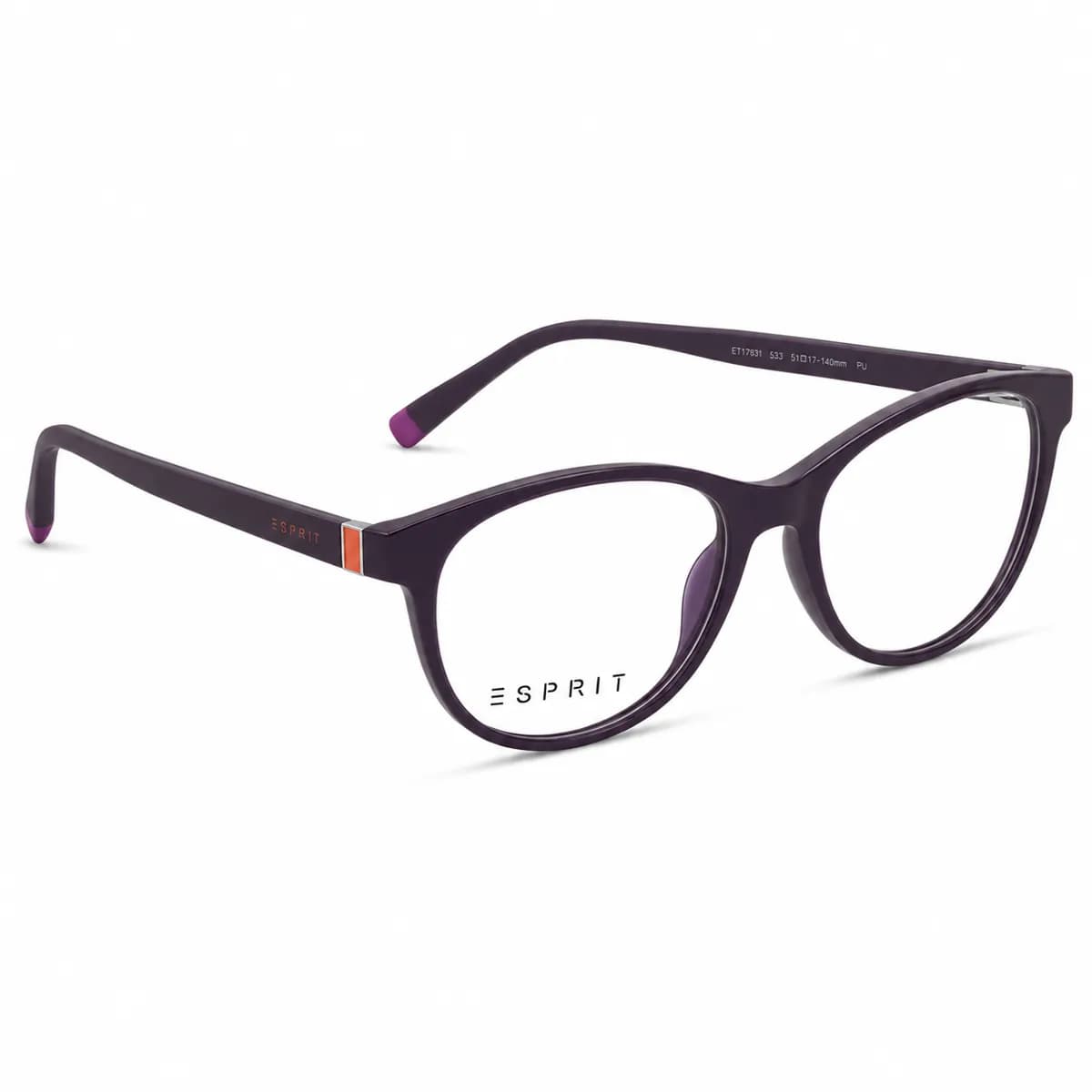 Esprit Oval Dark Plum Eyeglasses (ET17503) — thumbnail 3