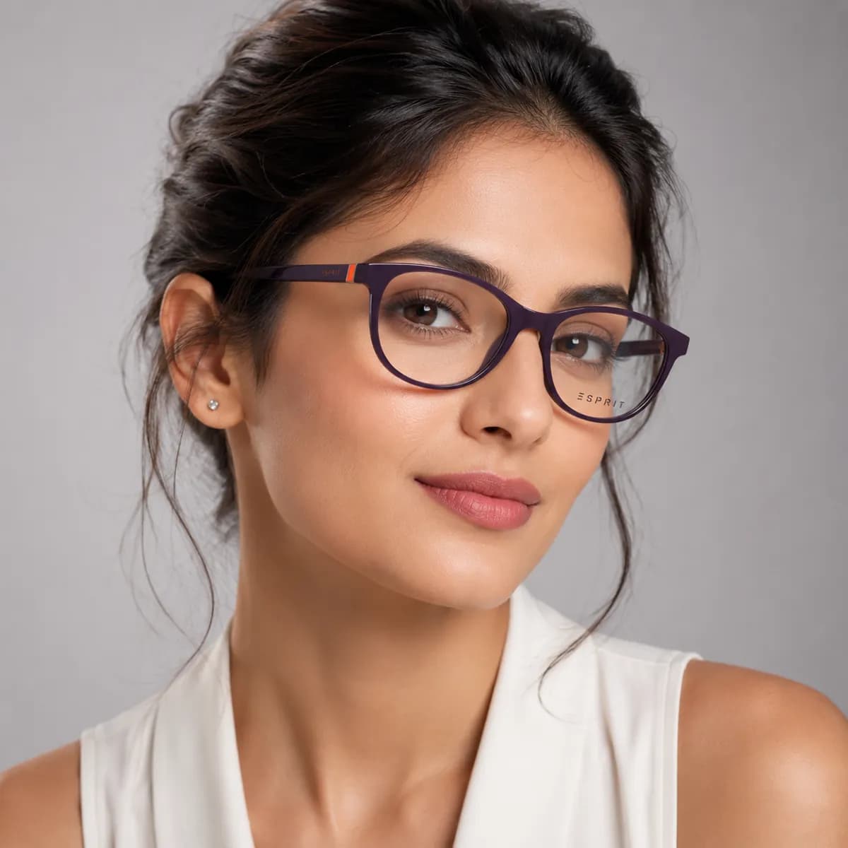 Esprit Oval Dark Plum Eyeglasses (ET17503) — thumbnail 5