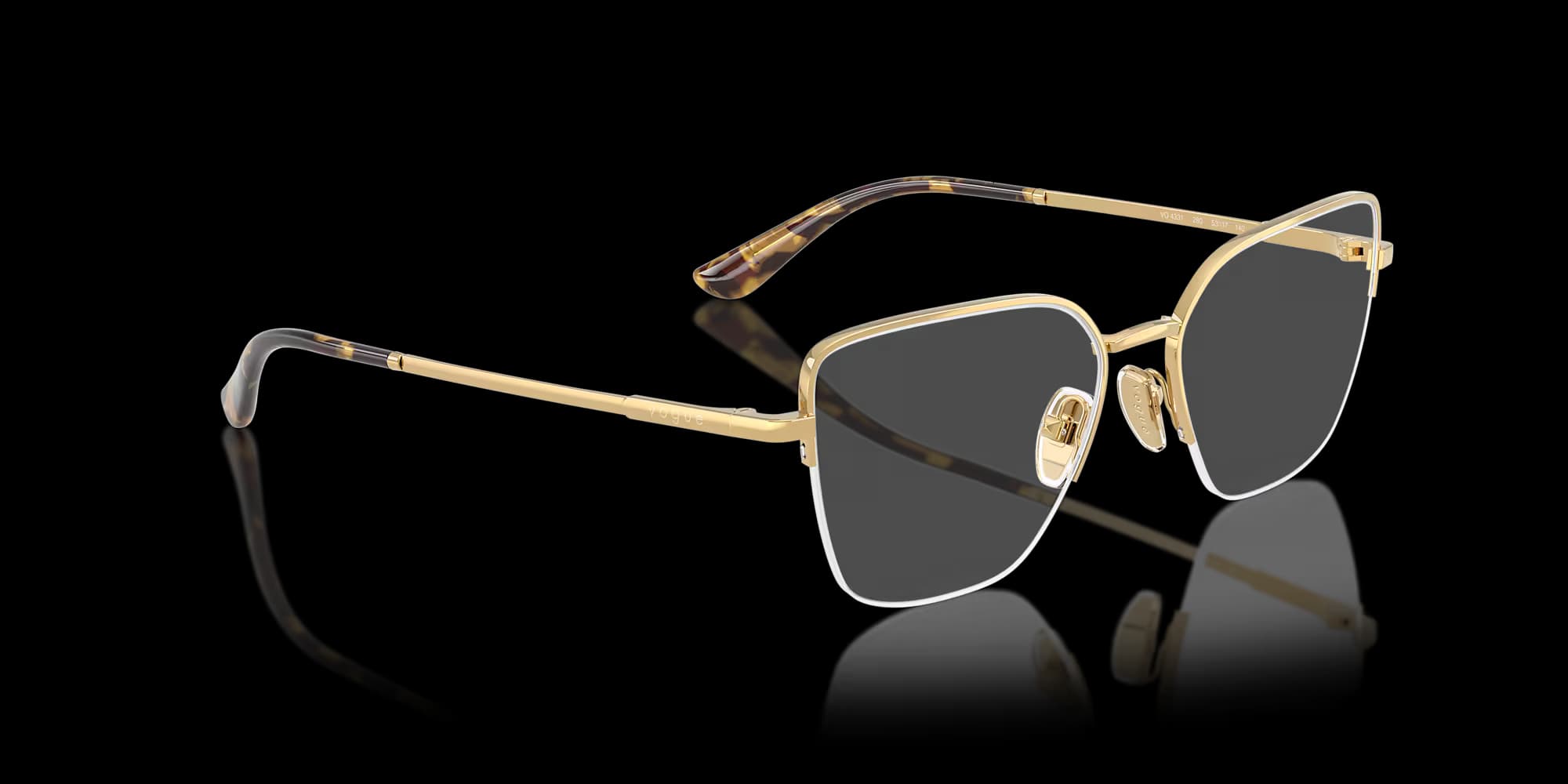 VO4331 – Gold Butterfly Eyeglasses - detail view