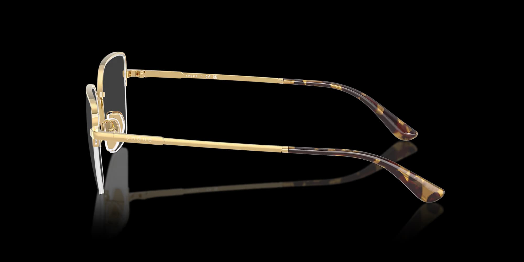 VO4331 – Gold Butterfly Eyeglasses - top view