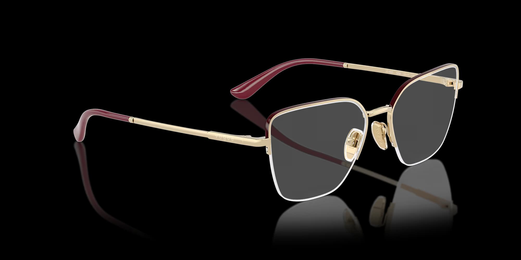 VO4331 – Pale Gold / Top Bordeaux Butterfly Eyeglasses - detail view