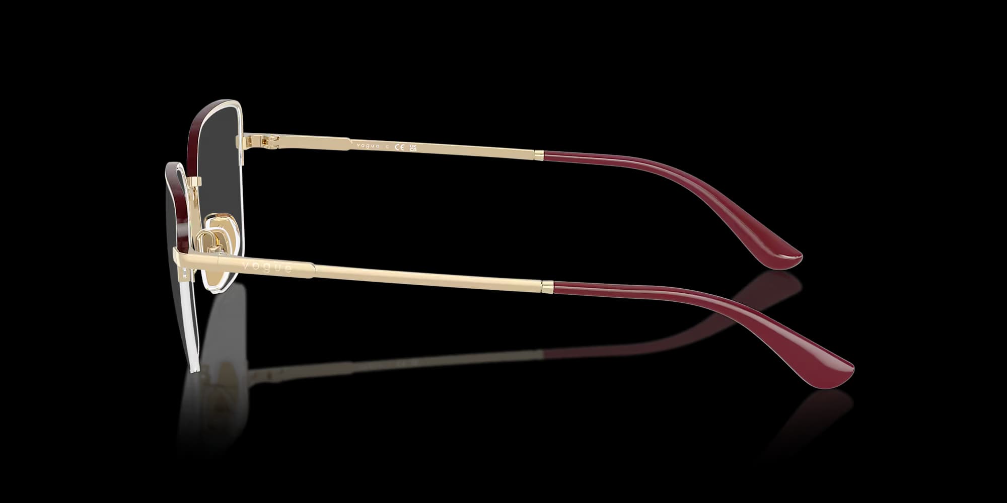 VO4331 – Pale Gold / Top Bordeaux Butterfly Eyeglasses - top view