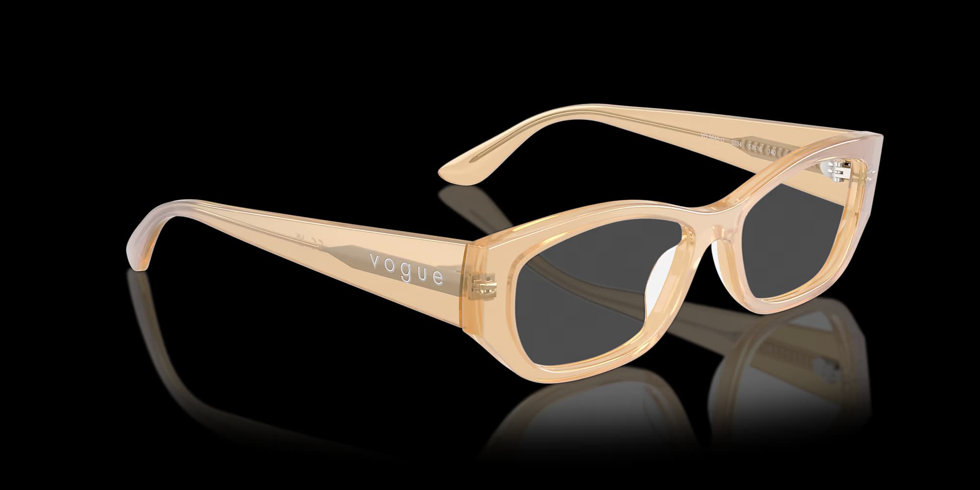 VO5640U – Transparent Pearl Cream Pillow Eyeglasses - detail view