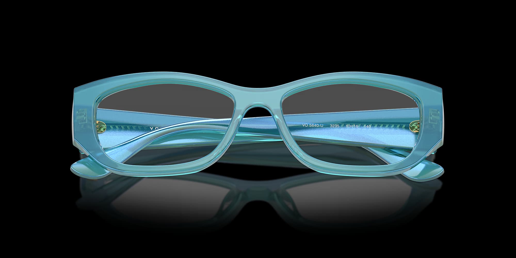 VO5640U – Transparent Pearl Green Pillow Eyeglasses - angle view