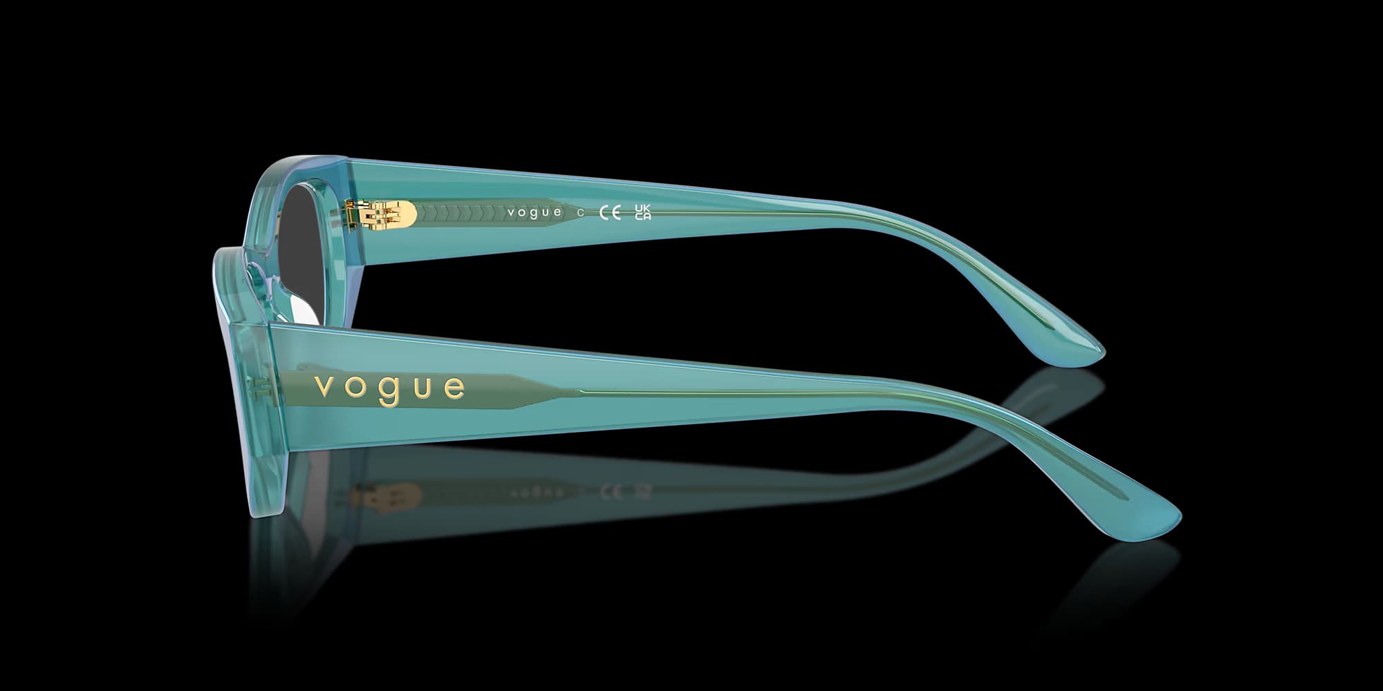 VO5640U – Transparent Pearl Green Pillow Eyeglasses - top view