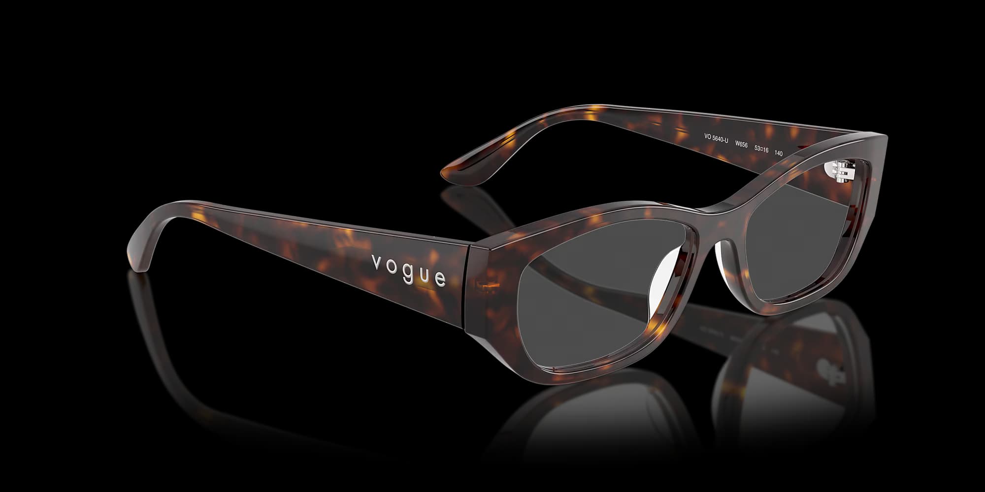 VO5640U – Dark Havana Pillow Eyeglasses - detail view