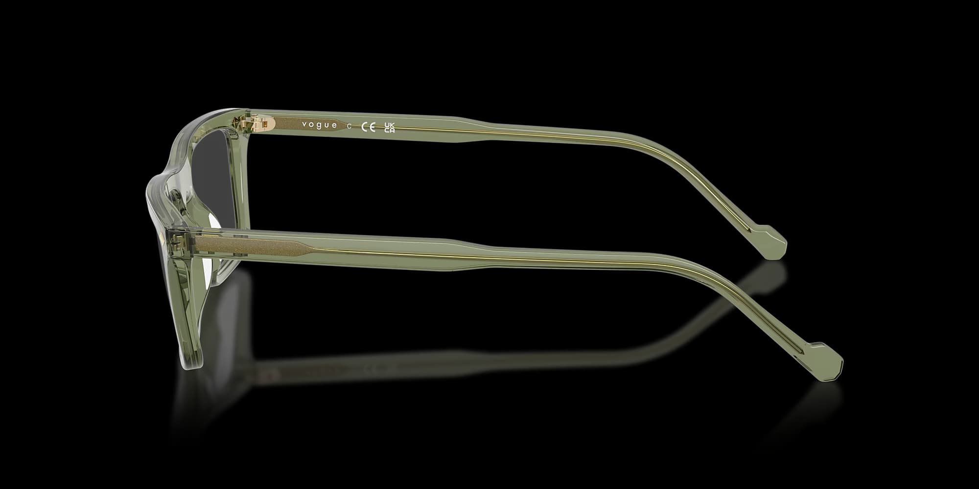 VO5686 – Transparent Green Rectangle Eyeglasses - detail view
