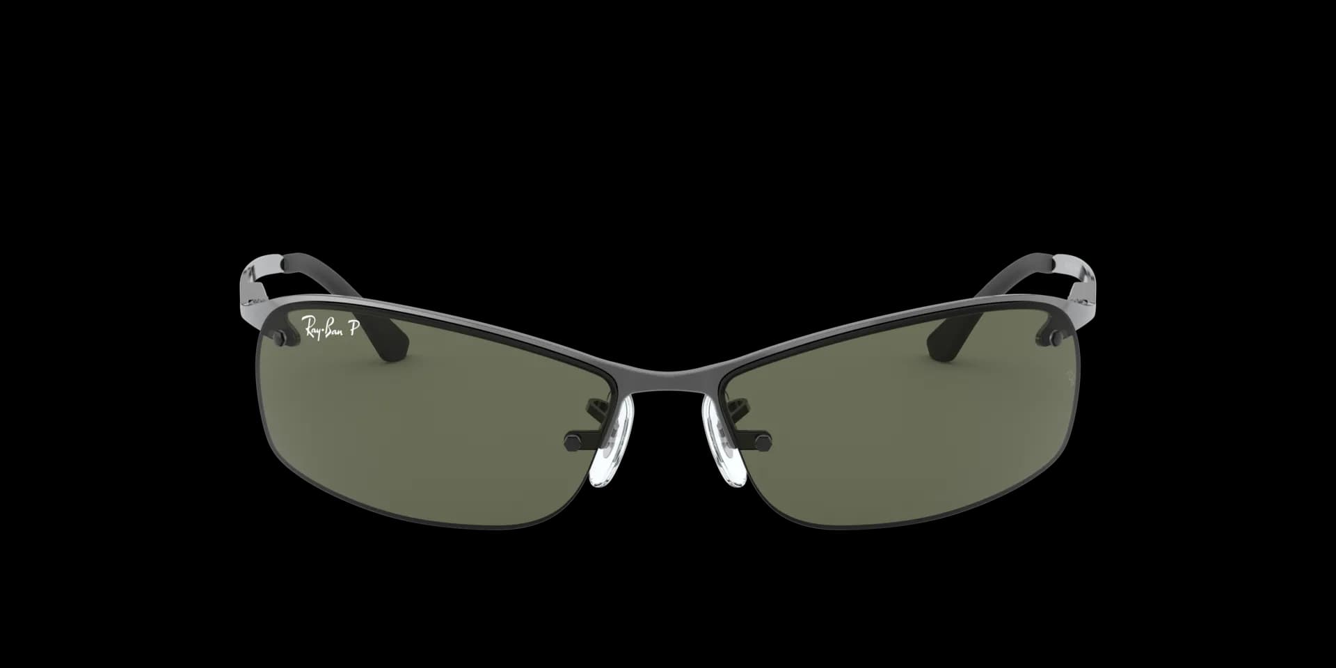 Ray-Ban RB 3183 Gunmetal Green Polarized Sunglasses - side view