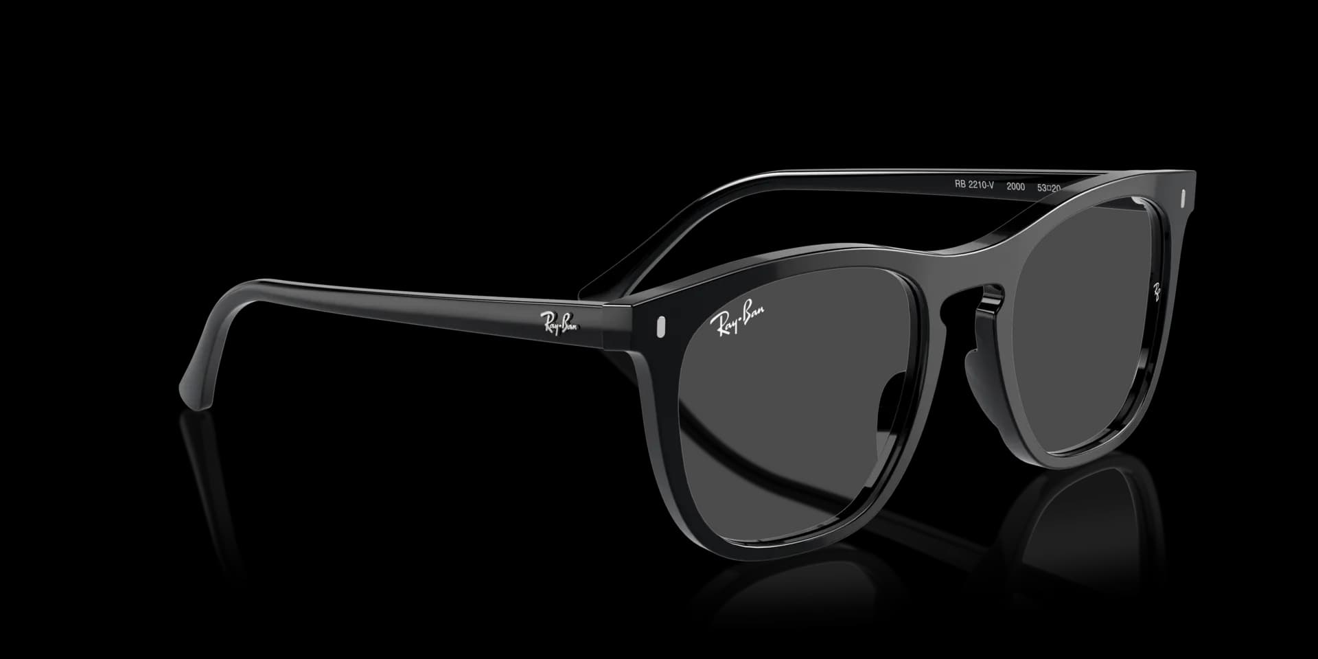 Ray-Ban RX2210V 2000 Black Acetate Unisex Optical Frame (51M / 53L) - detail view