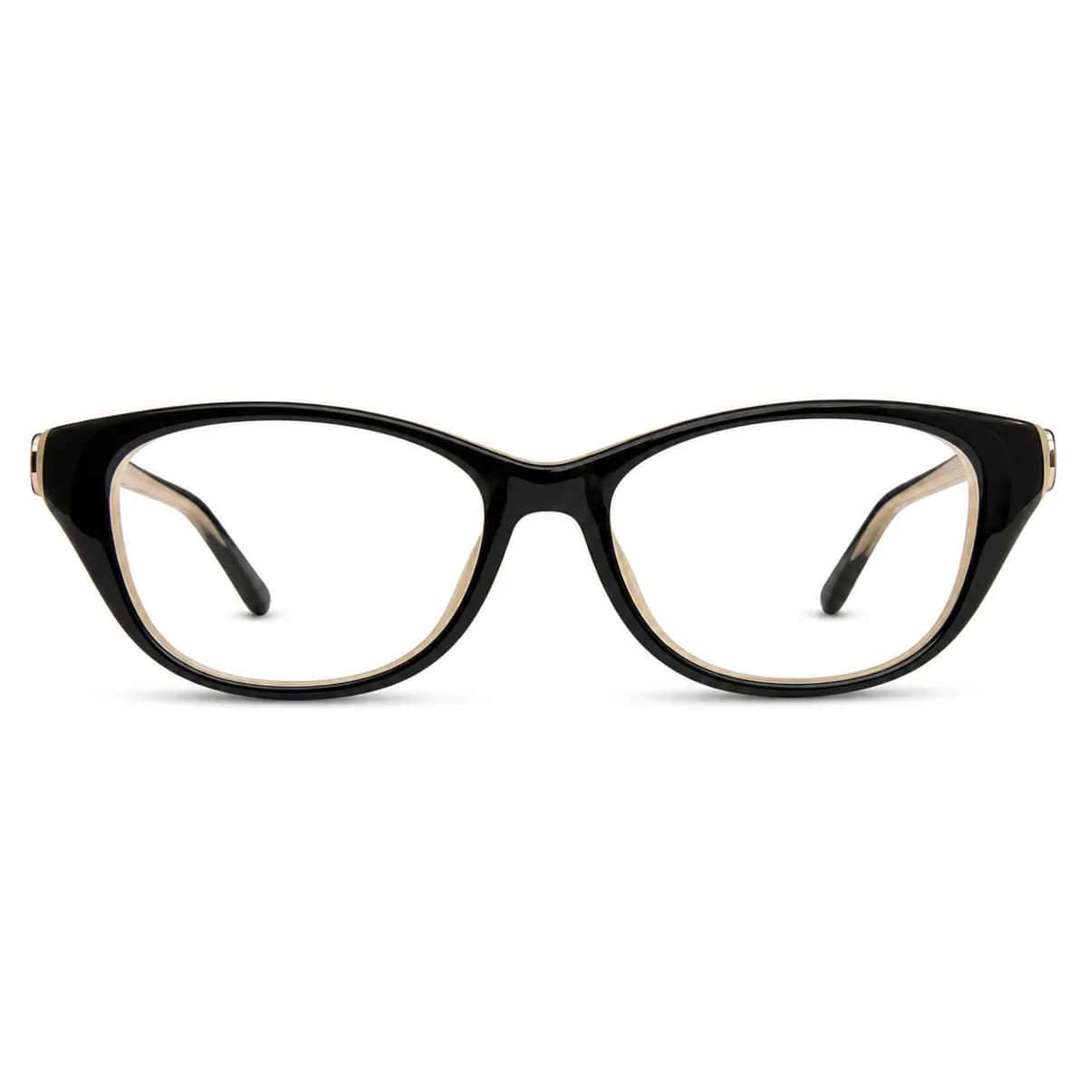 ELLE Cat Eye Black Gold Eyeglasses (EL13350)