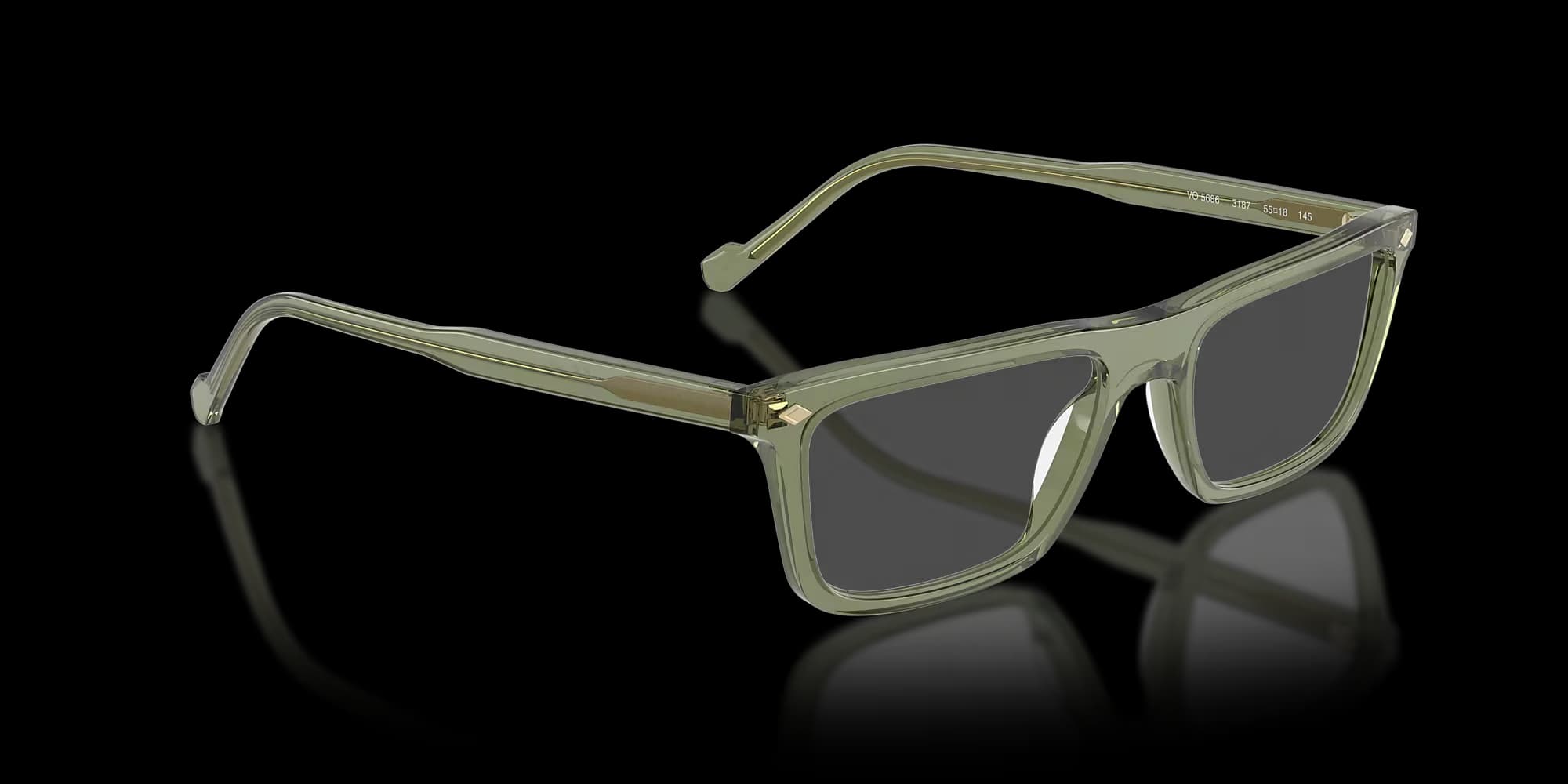 VO5686 – Transparent Green Rectangle Eyeglasses - top view